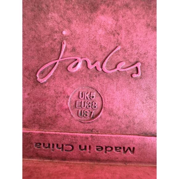 Joules Wellies Women's Size 7 Floral Mid-Calf Rubber Rain Boots Gray/Pink - Picture 7 of 7